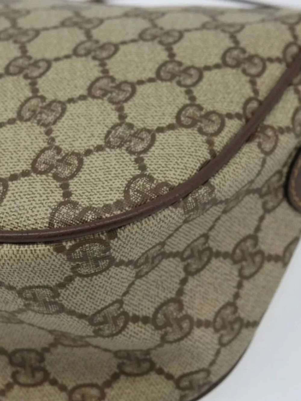 GUCCI GG Supreme Web Sherry Line Bag PVC Beige 001 123 6177 002 Auth ep13516 - Picture 4 of 16
